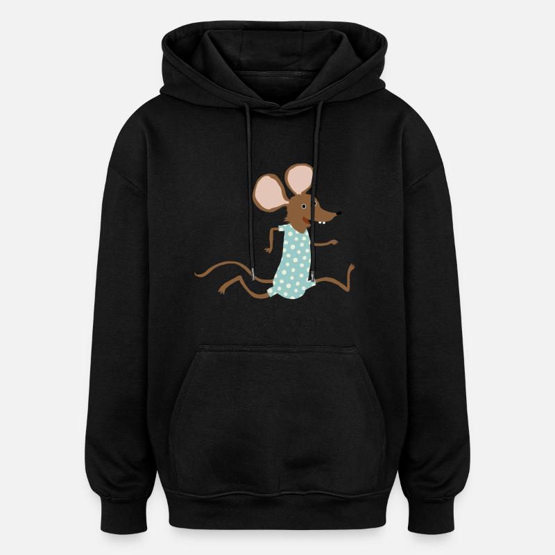 Maus geht baden - Oversized Unisex Hoodie - Schwarz