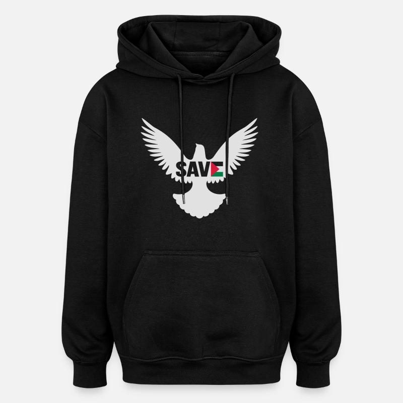 save2 - Sweat à capuche oversize unisexe - noir