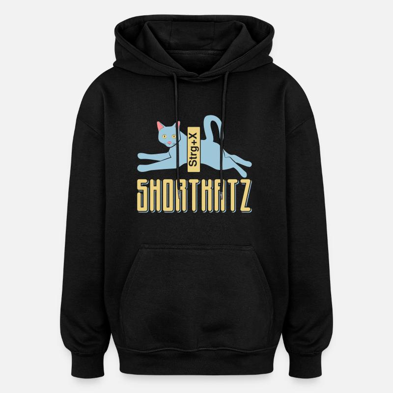 Shortkatz - Oversized Unisex Hoodie - Schwarz