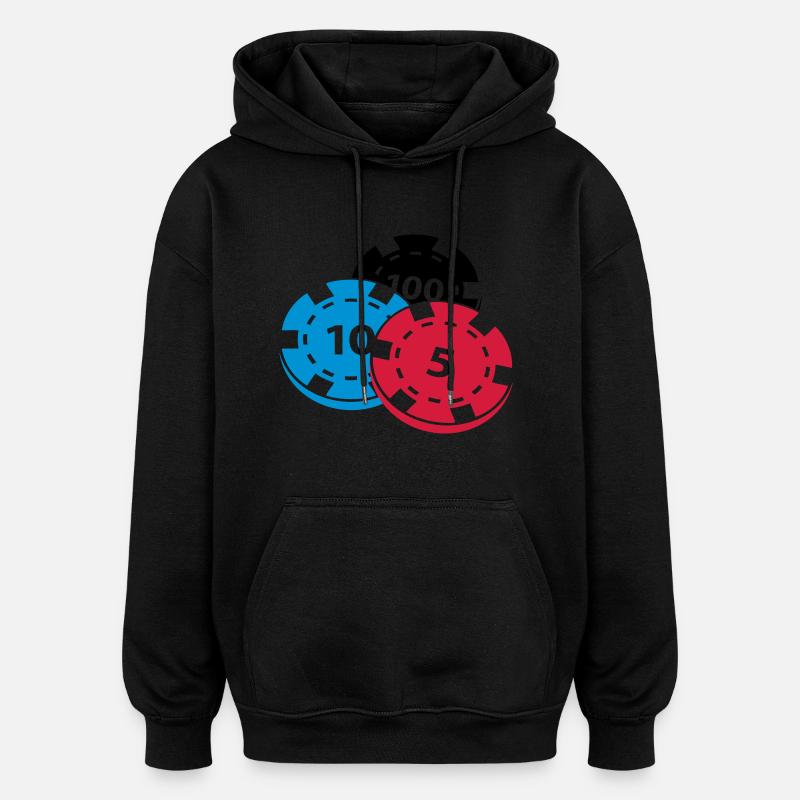 Pokerchips - Oversized Unisex Hoodie - Schwarz