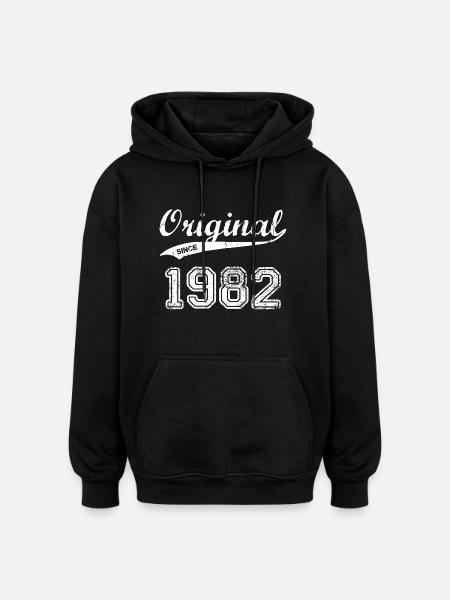 1982 - Oversized Unisex Hoodie - Schwarz