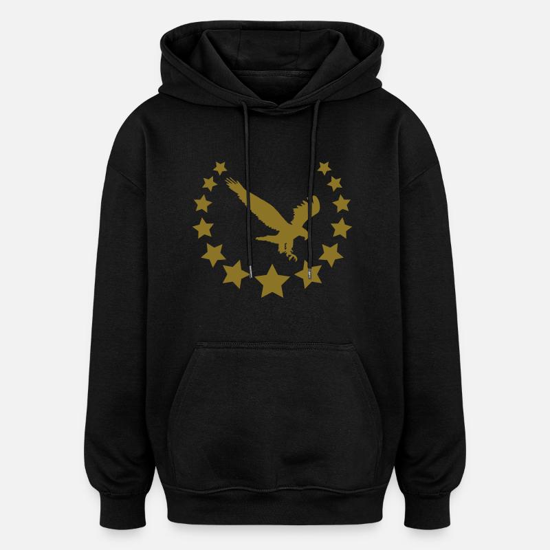 sta_raigle - Sweat à capuche oversize unisexe - noir