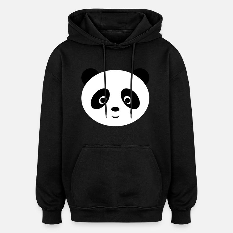 Panda doux - Sweat à capuche oversize unisexe - noir
