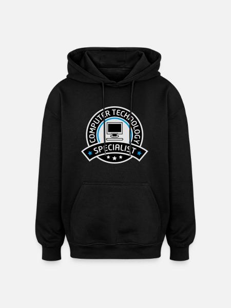 computer technology specialist - Oversized Unisex Hoodie - black