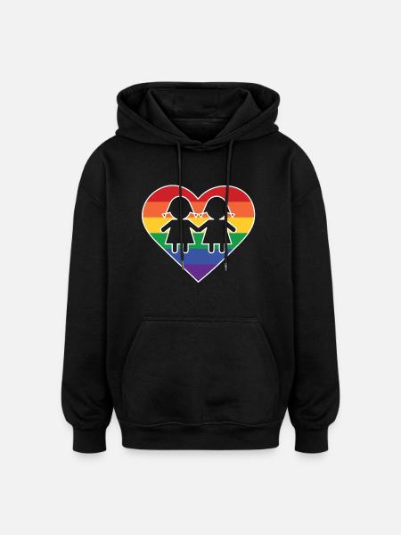 girlsheart2 - Oversized Unisex Hoodie - Schwarz