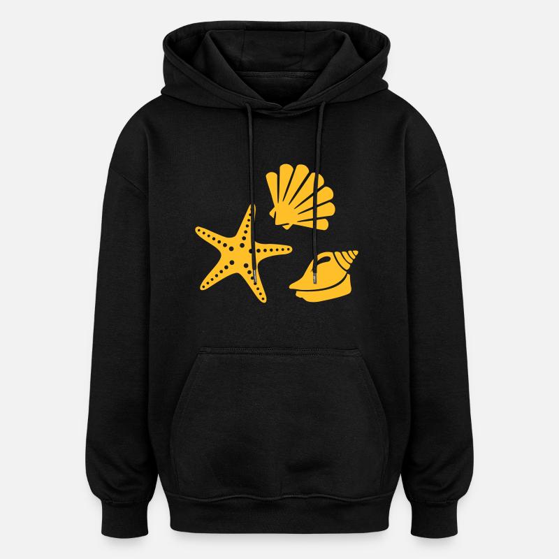 Coquillage - Sweat à capuche oversize unisexe - noir