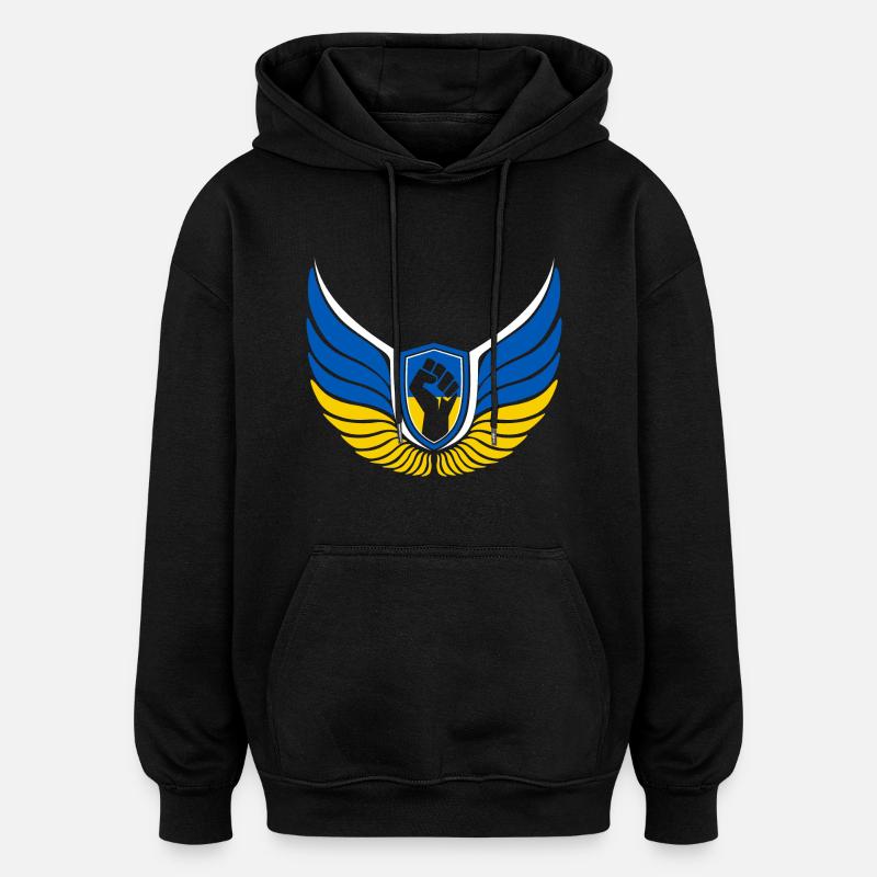 Logo de l’Ukraine - Sweat à capuche oversize unisexe - noir
