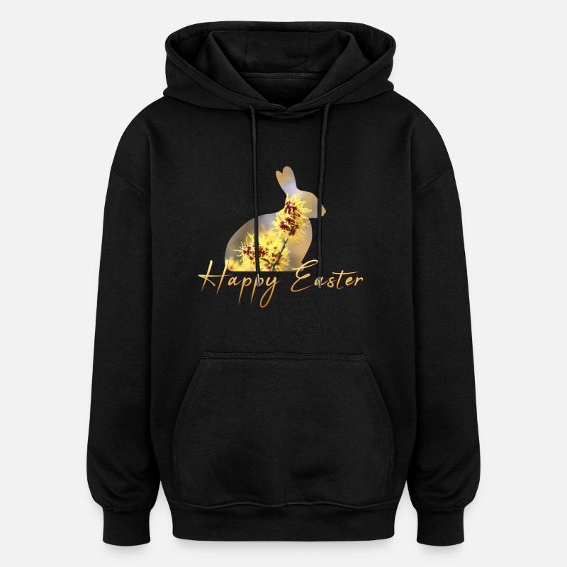 Happy Easter rabbit - Oversized Unisex Hoodie - black