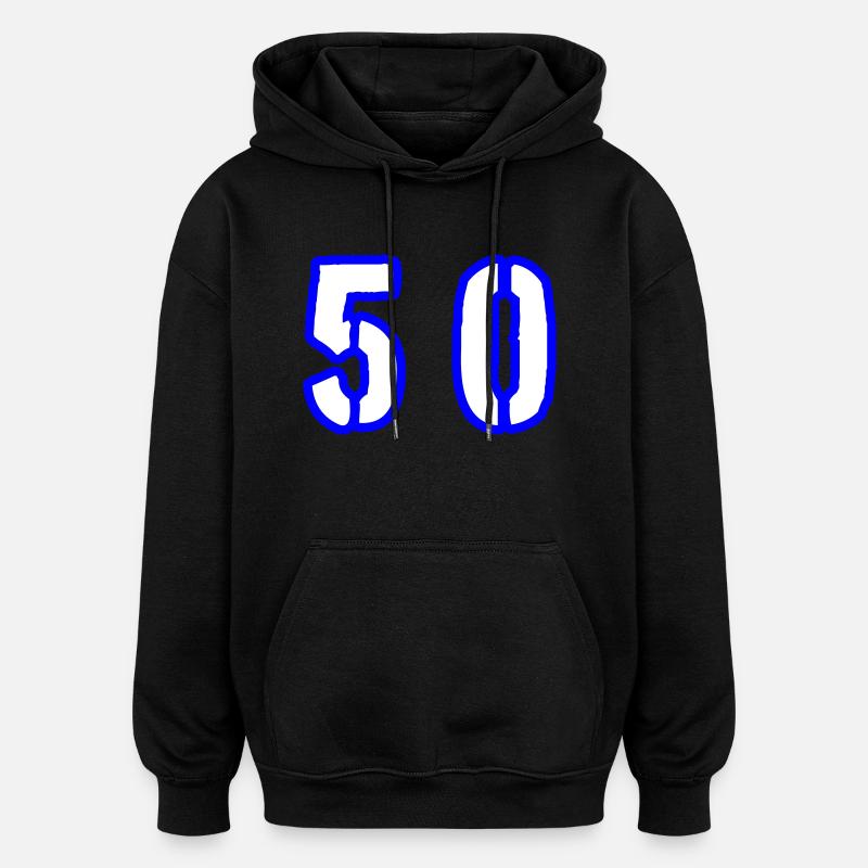 Symbole de 50 chiffres - Sweat à capuche oversize unisexe - noir