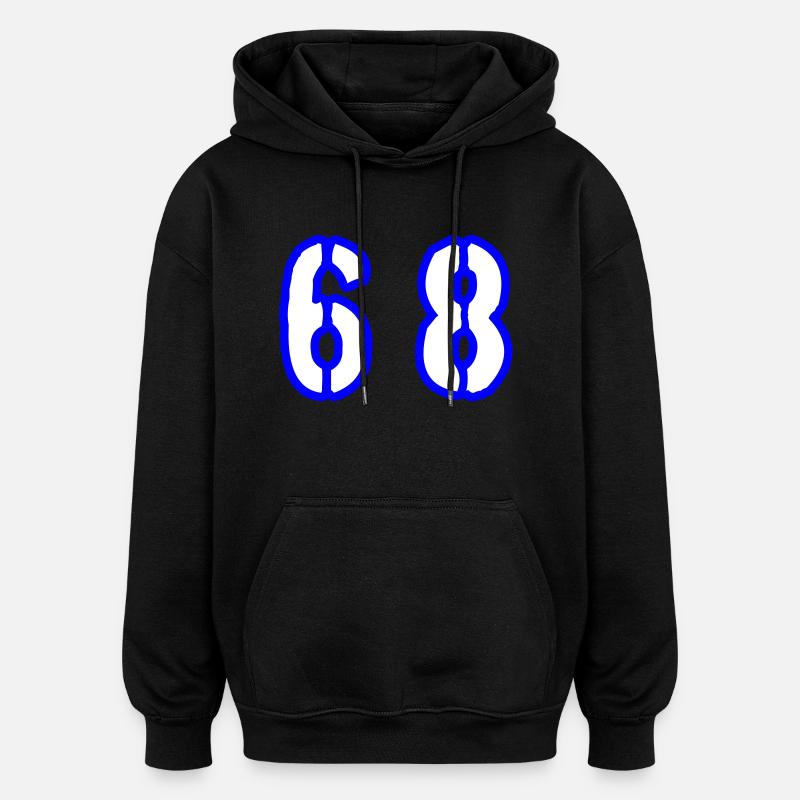 68 Symbole numérique - Sweat à capuche oversize unisexe - noir