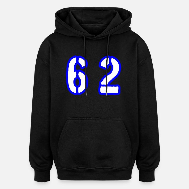 62 Symbole numérique - Sweat à capuche oversize unisexe - noir