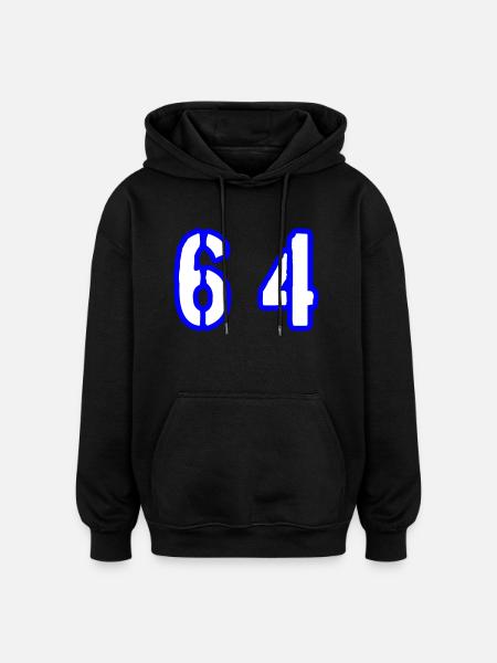64 Number Symbol - Oversized Unisex Hoodie - black