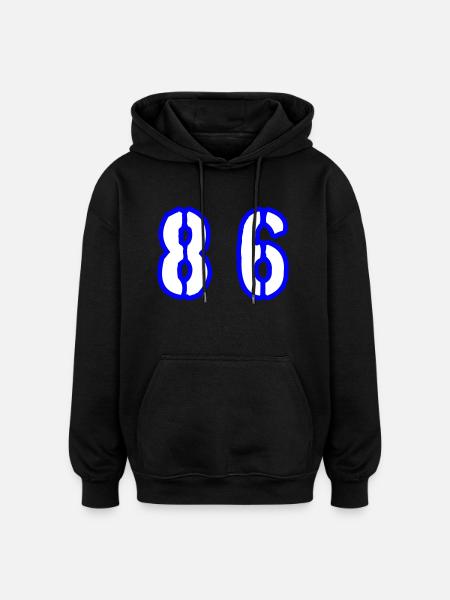 86 Number Symbol - Oversized Unisex Hoodie - black
