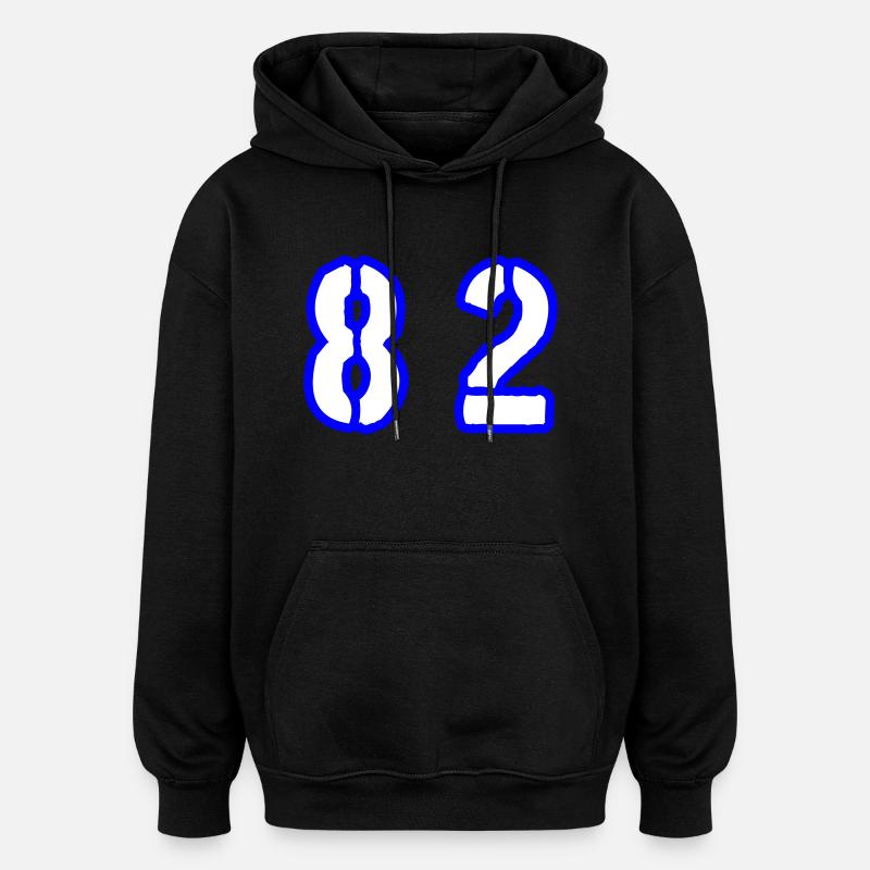 82 Symbole numérique - Sweat à capuche oversize unisexe - noir