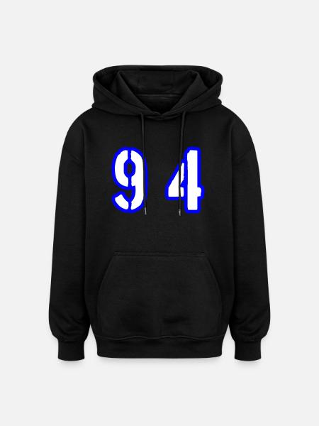 94 Symbole numérique - Sweat à capuche oversize unisexe - noir