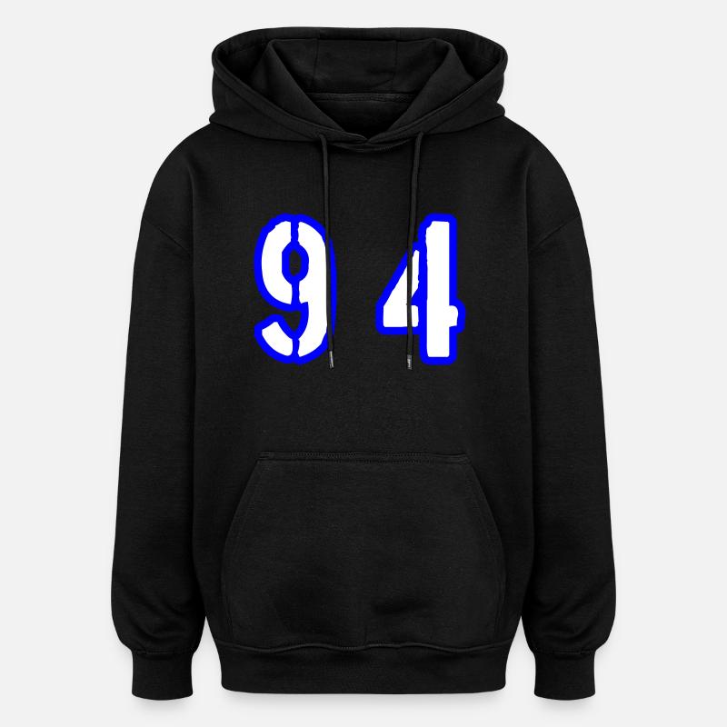 94 Symbole numérique - Sweat à capuche oversize unisexe - noir