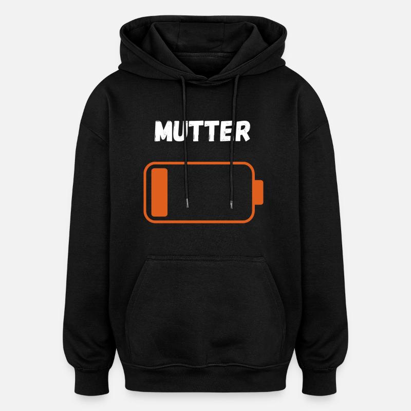 Mutter auf Reserve - Oversized Unisex Hoodie - Schwarz