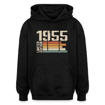 1955 Vintage - Retro 1955 Geburtstagsgeschenk 1955 - Oversized Unisex Hoodie - Schwarz - Vorne - Noah (186cm)