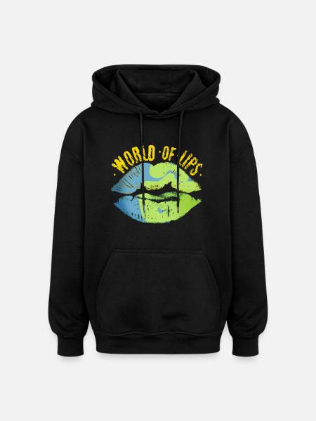 Lips of this world - Oversized Unisex Hoodie - black