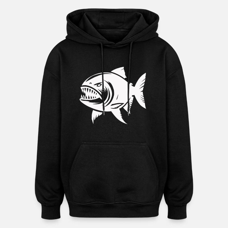 piranha - Sweat à capuche oversize unisexe - noir