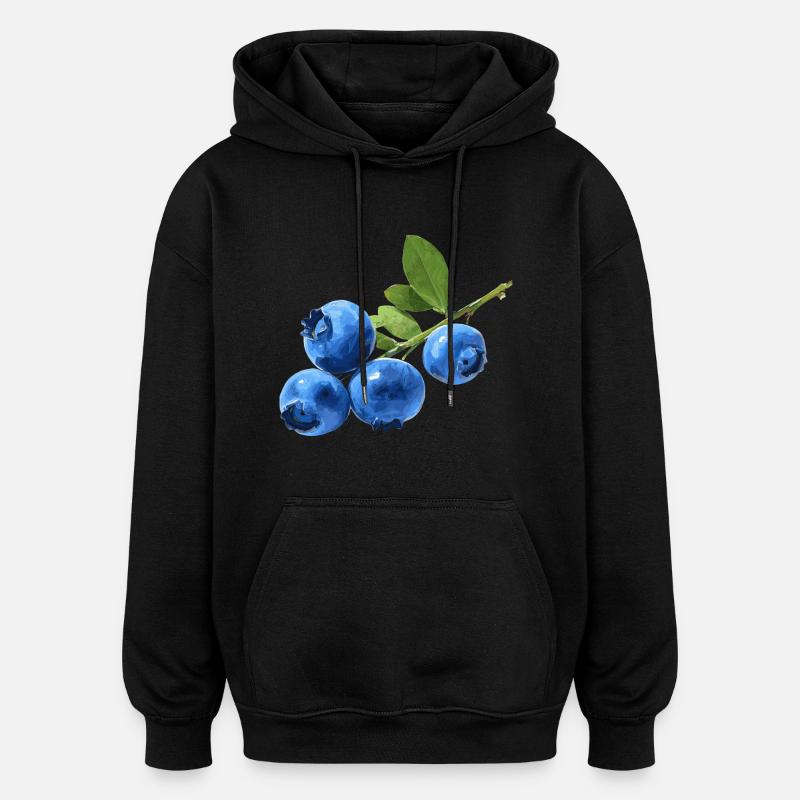 Bleuets - Sweat à capuche oversize unisexe - noir