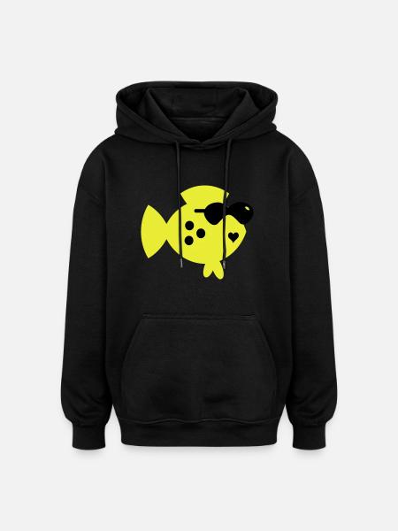 Blindfisch / blind fish (2c) - Oversized Unisex Hoodie - black