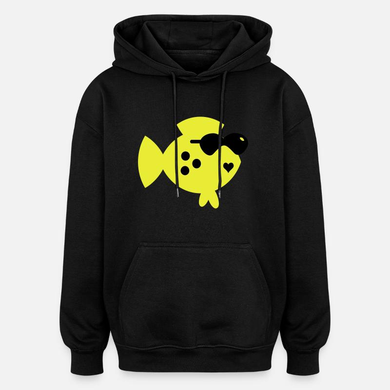 Blindfisch / blind fish (2c) - Oversized Unisex Hoodie - black