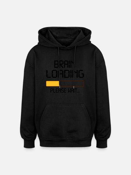 brain loading - Sweat à capuche oversize unisexe - noir