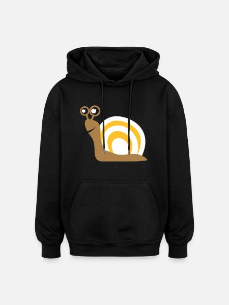 escargot cadeau - Sweat à capuche oversize unisexe - noir