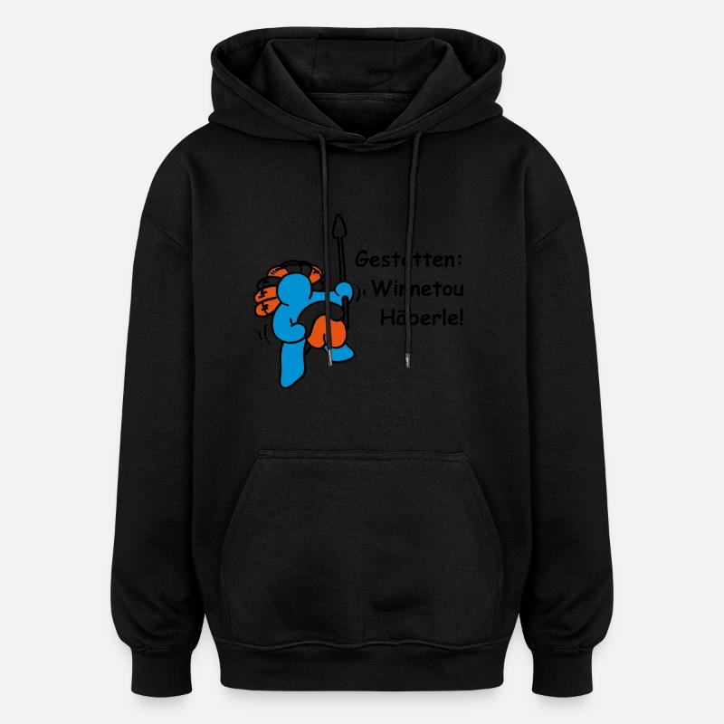 Winnetou Häberle - Oversized Unisex Hoodie - Schwarz