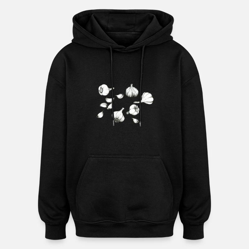 Knoblauch - Oversized Unisex Hoodie - Schwarz