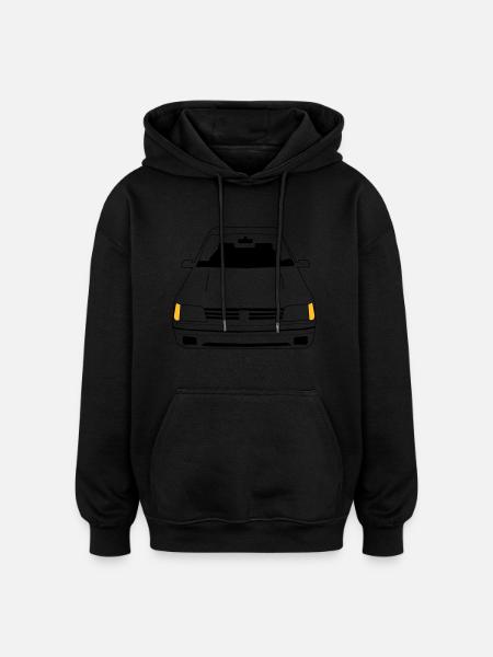 205 de Face - Sweat à capuche oversize unisexe - noir