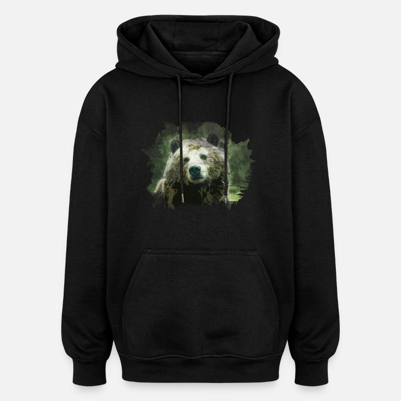 bear - Oversized Unisex Hoodie - black