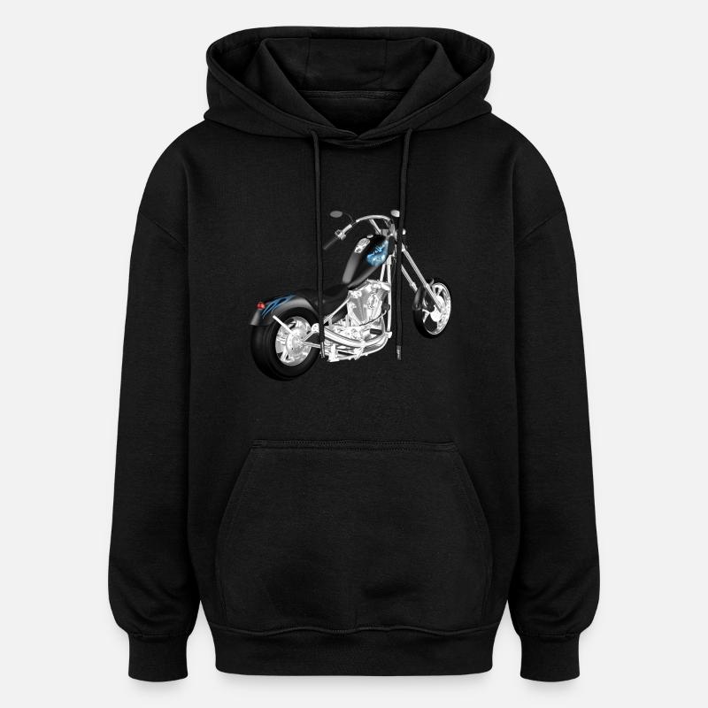 Motocycle - Sweat à capuche oversize unisexe - noir