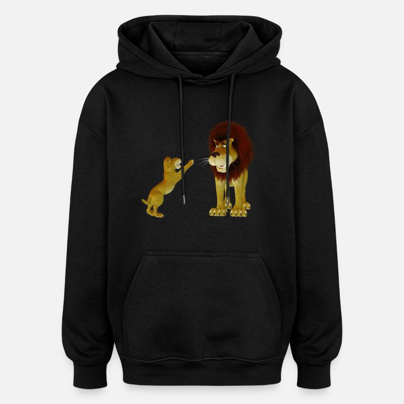 le Lion - Sweat à capuche oversize unisexe - noir