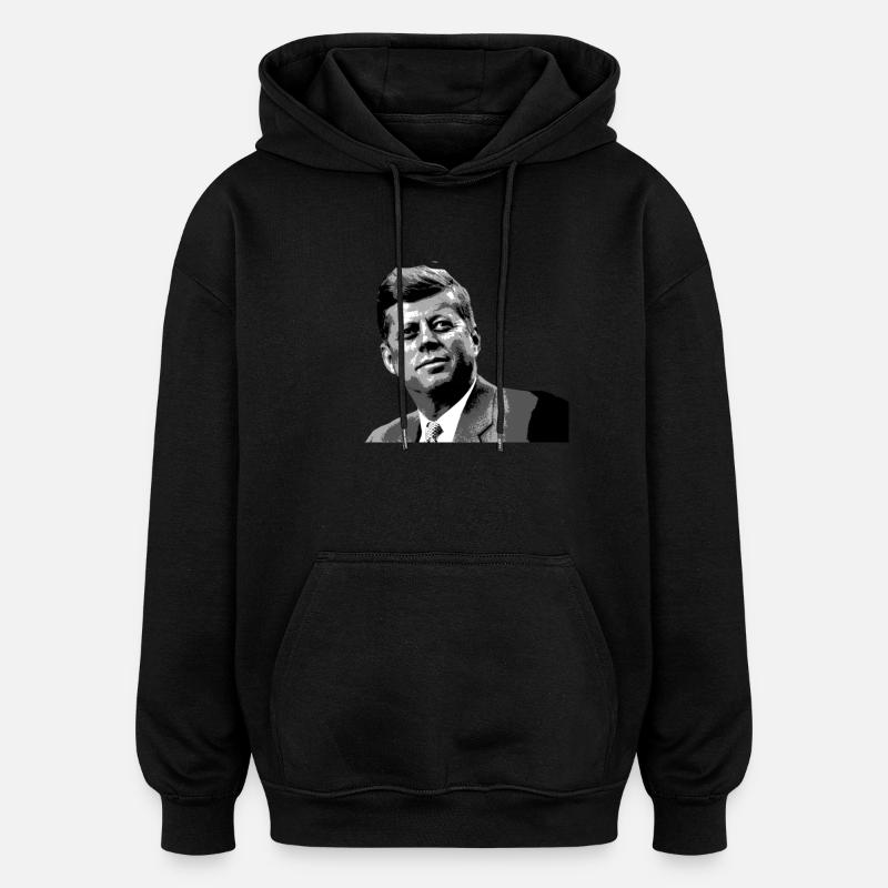 jfk - Sweat à capuche oversize unisexe - noir