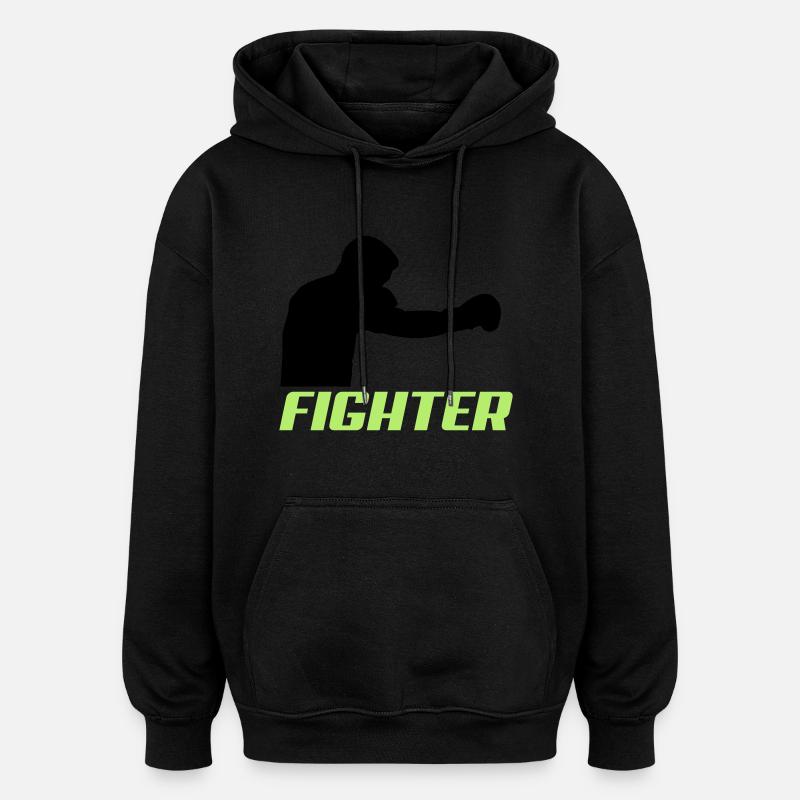 fighter2 - Oversized Unisex Hoodie - Schwarz