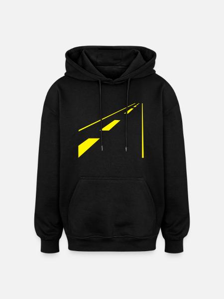 road / Straße (1c) - Oversized Unisex Hoodie - black