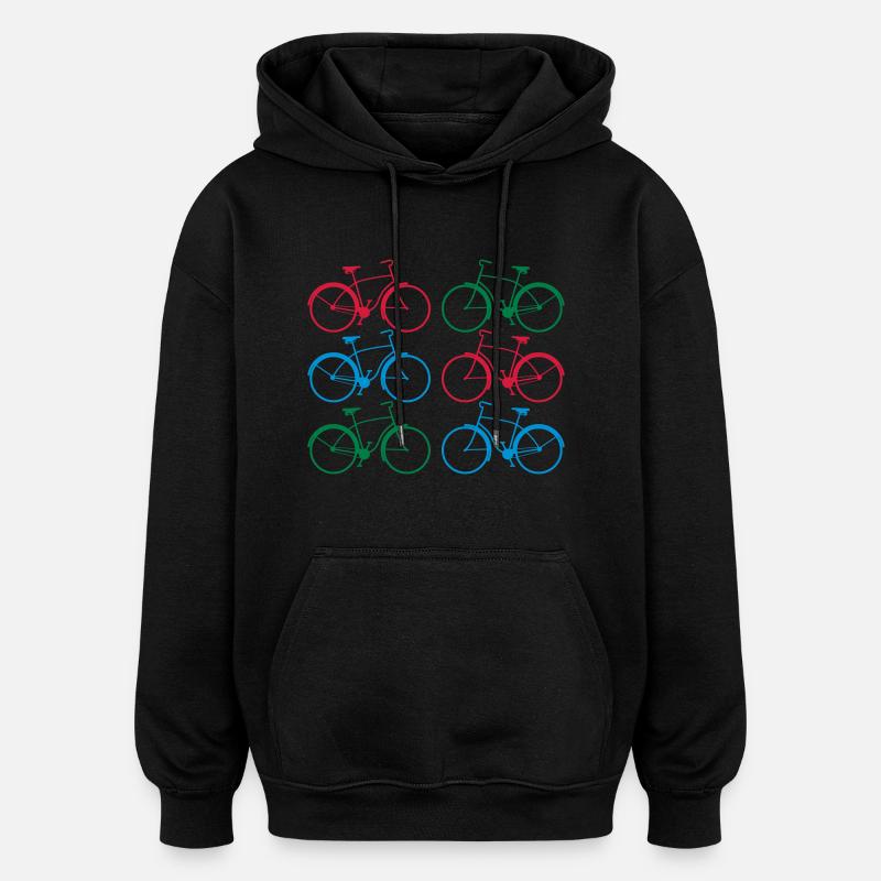 bikes - Sweat à capuche oversize unisexe - noir