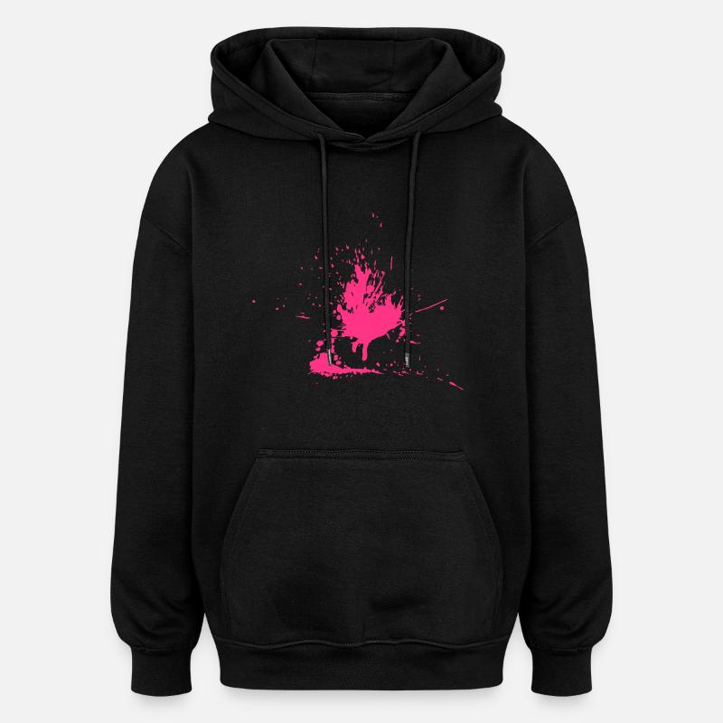 Farbklecks - Oversized Unisex Hoodie - Schwarz