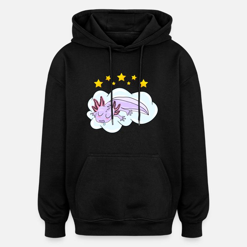 Schlafendes Oxolotl - Oversized Unisex Hoodie - Schwarz