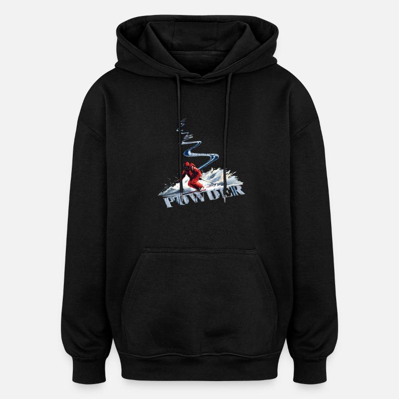 Downhill skiing Skiing Down - Oversized Unisex Hoodie - black