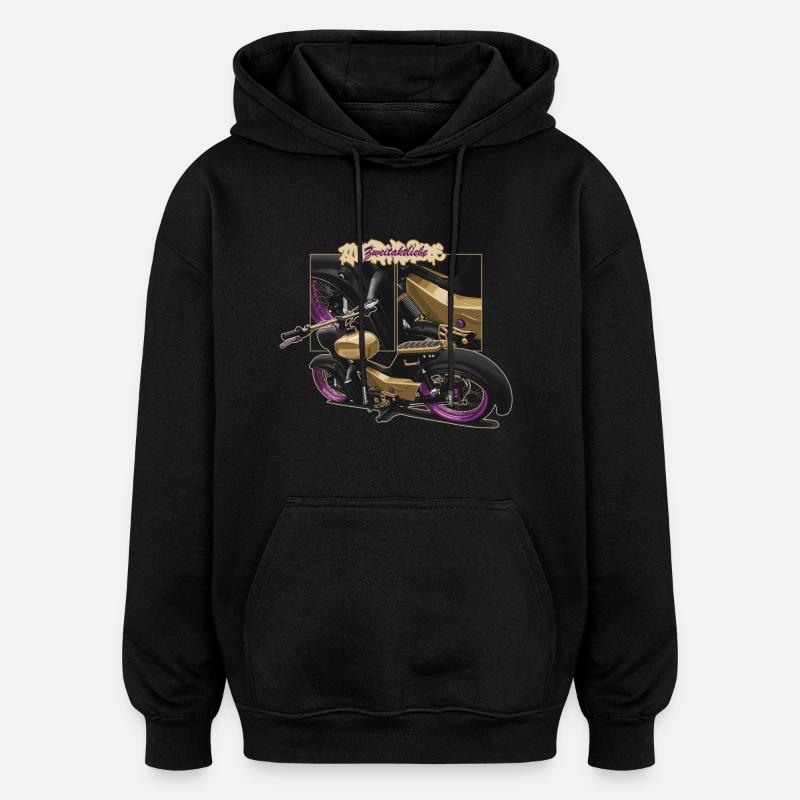 Étoile (or) // Illustration - Sweat à capuche oversize unisexe - noir