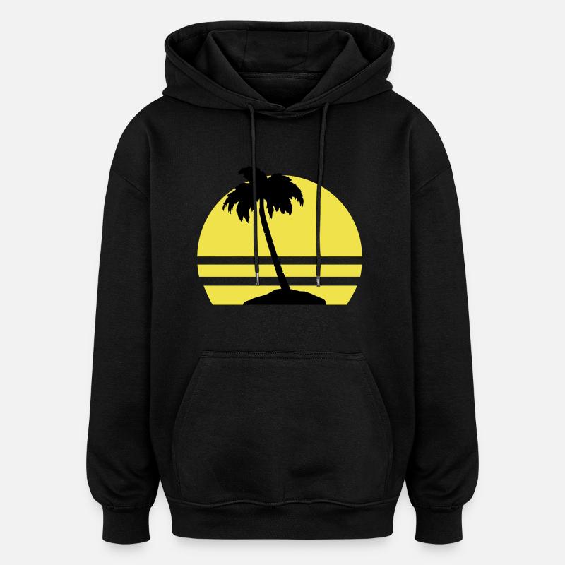Île Palm - Sweat à capuche oversize unisexe - noir