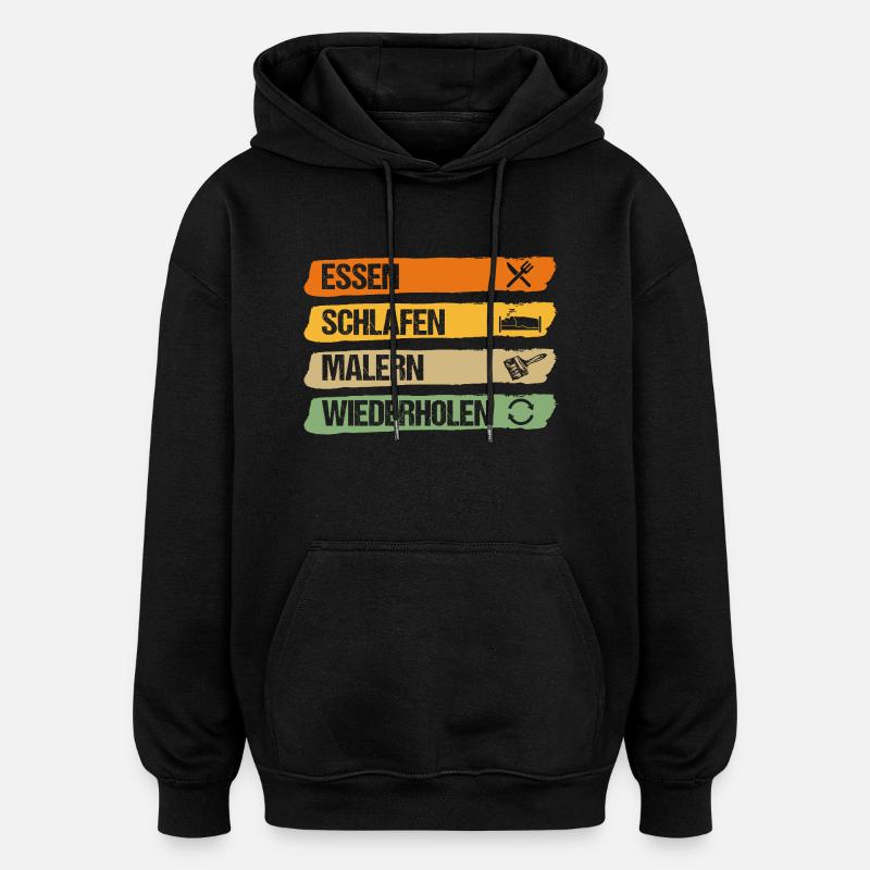 Maître Peintre Compagnon Peintre - Sweat à capuche oversize unisexe - noir