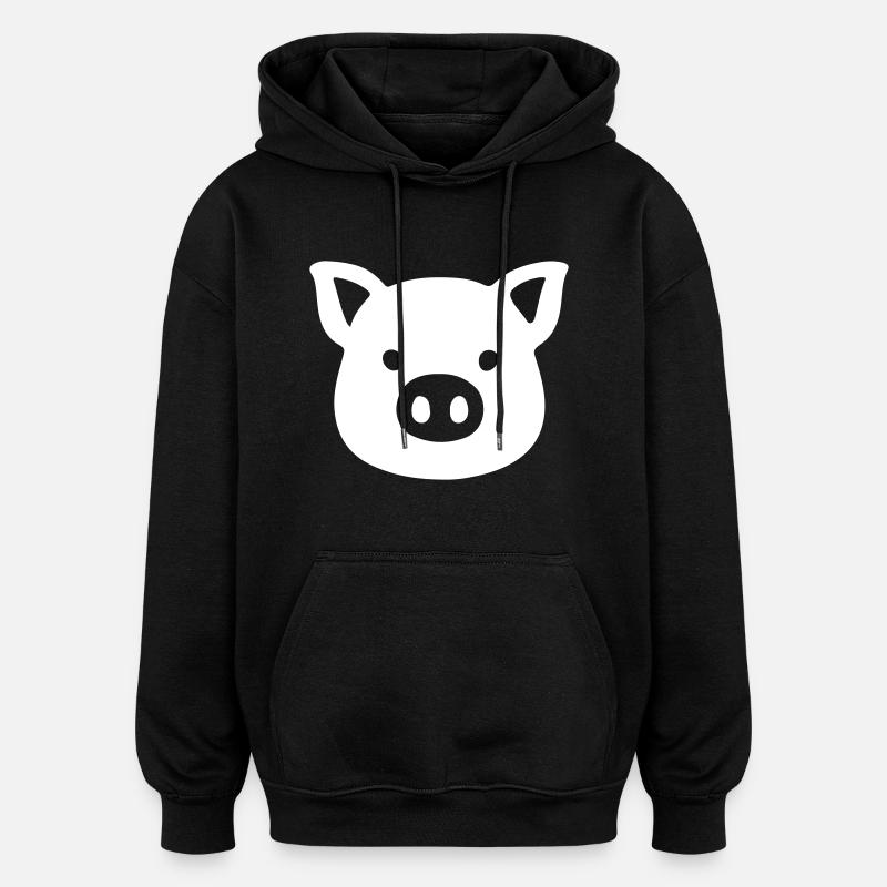 Tête de cochon truie - Sweat à capuche oversize unisexe - noir