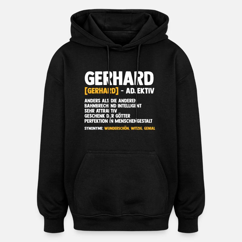 Gerhard - Sweat à capuche oversize unisexe - noir