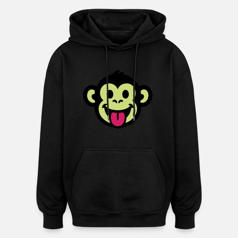 Monkey Funny Comic - Oversized Unisex Hoodie - black