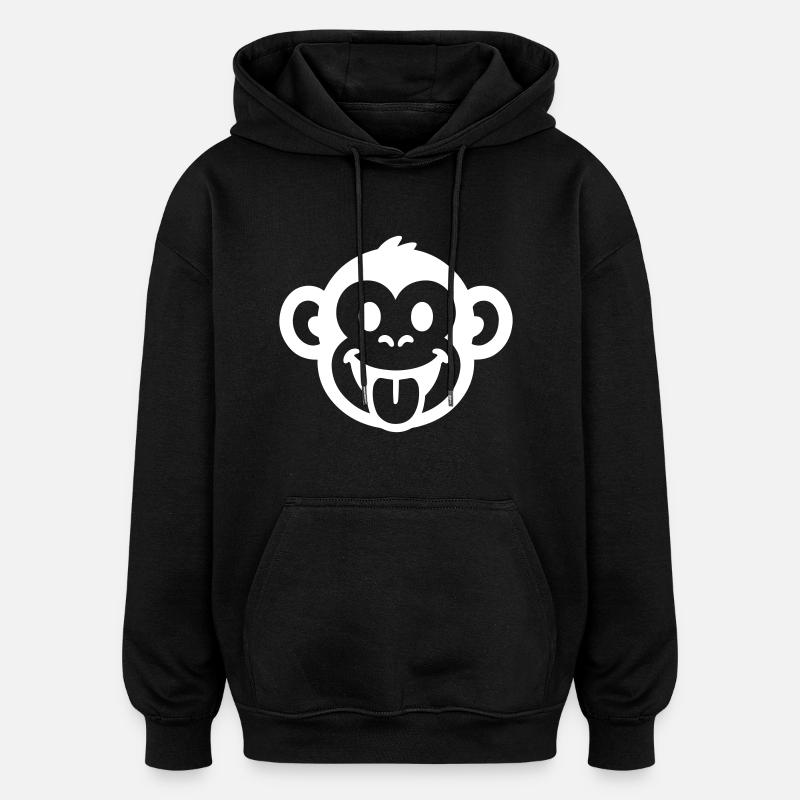 Monkey Drôle de fête - Sweat à capuche oversize unisexe - noir