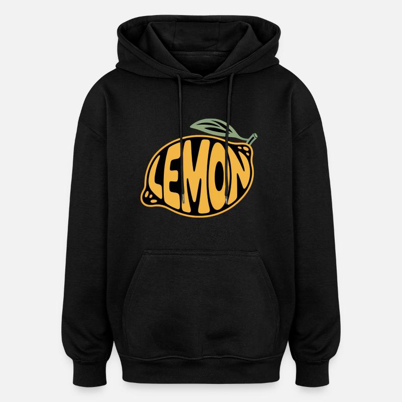 Lemon - Cool Fruit Logo - Oversized Unisex Hoodie - black